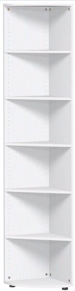 Eckabschlußregal Flex, (H x B x T) 2160 x 400 x 400 mm, 6 Ordnerhöhen, Standfüße, weiß