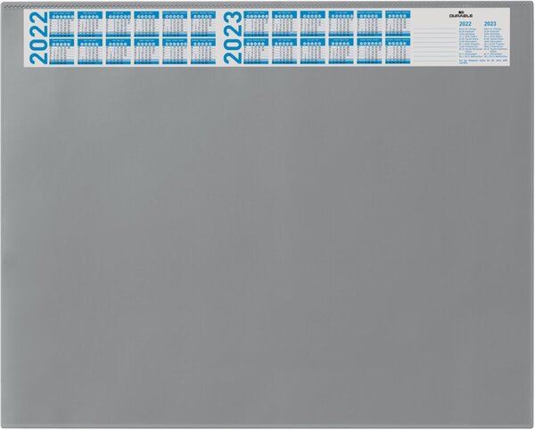 Schreibunterlage, 650 x 520 mm, mit 4-Jahreskalender, transparente Abdeckung, grau