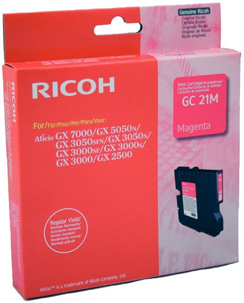 Gel-Tintenkartusche 405533, Type GC-21C, für Ricoh Kopierer, ca. 1.000 Seiten, cyan