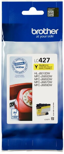 Tintenpatrone LC-427Y, für Brother Drucker, ca. 1.500 Seiten, gelb