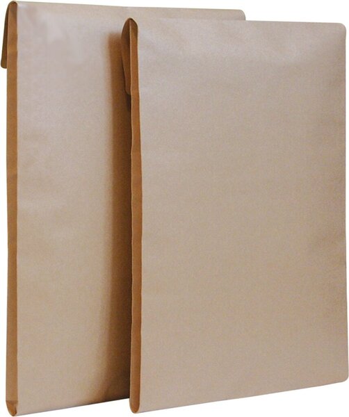 Faltentasche DIN C4, ohne Fenster, haftklebend, 130g/qm, braun, 40 mm Klotzboden, 100 Stück
