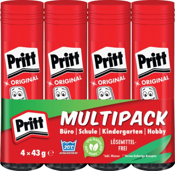 Klebestift Pritt, Multipack 4 x 43 g, Packung à 4 Stück