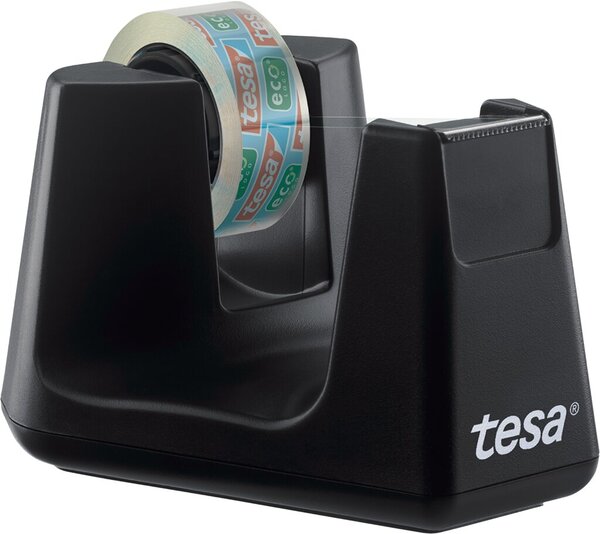 Tischabroller Smart ecoLogo®, schwarz, inkl. 1 Rolle tesafilm® eco & clear 15 mm x 10 m