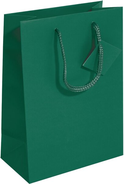Geschenktaschen, Small, opalgrün, Mattlack, Geschenkeanhänger, 157g/qm, 170 x 230 x 90 mm
