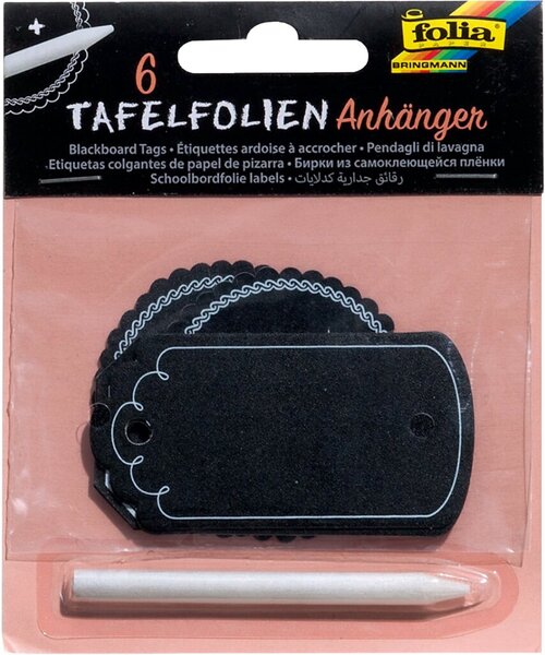 Tafelfolien Anhänger mit Speckstein- stift, 3 Formen sortiert