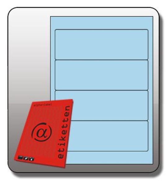 Rückenschild, selbstklebend, kurz/breit, 190 x 61 mm, blau, 100 Blatt, 400 Etiketten