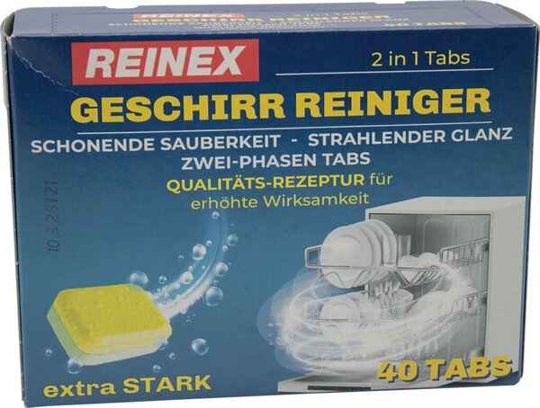 Spülmaschinen-Tabs, 2-in-1 Tabs, schonende Sauberkeit, strahlender Glanz, 40er Pack