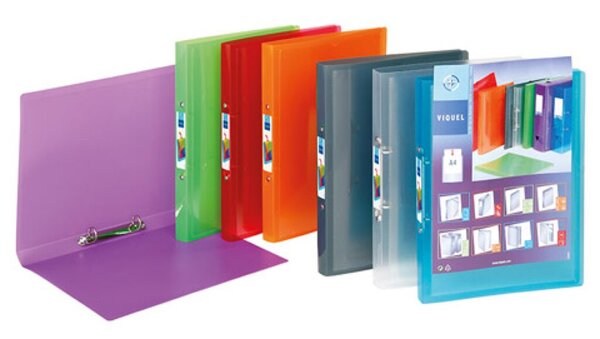 Präsentationsringbuch PROPYGLASS®, DIN A4, PP, 2-O-Ringmechanik 20 mm, lila, grau, transparent, grün, rot, blau, orange)