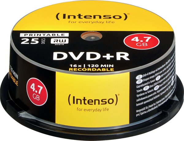 Rohling DVD+R, 4,7 GB, 16x, bedruckbar, 25er Spindel