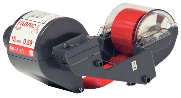 Textilfarbband, RB-FA1RD, 15 mm breit / 300 m lang, rot, für Tape Creator TP-M5000N