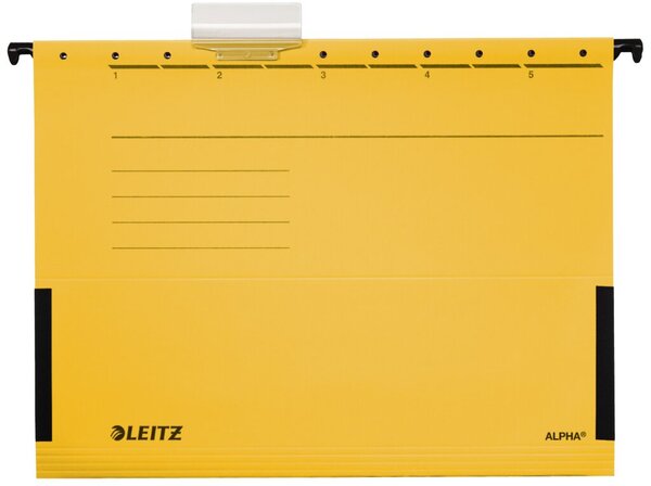 Hängetasche ALPHA, DIN A4, seitlich geschlossen/Leinenfrösche, 275g/qm, gelb
