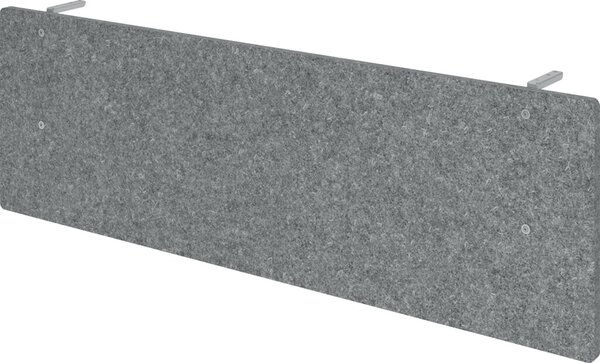Sichtblende SIA16, 1595 x 500 x 25 mm, für Tischlänge 1600 mm , Filzoptik, meliertgrau