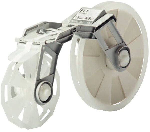 Schriftbandkassette, MC-ET1WH, 15 mm breit / 300 m lang, Plastikband, weiß, für Tape Creator TP-M5000N