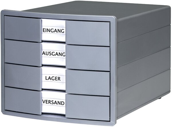 Schubladenbox IMPULS, 4 Schubladen, geschlossen, grau/grau, (H x B x T) 235 x 280 x 368 mm