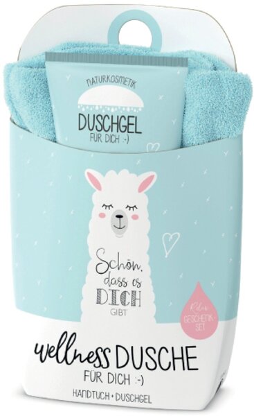 Geschenkset Duschgel 200ml+Handtuch Motiv Lama