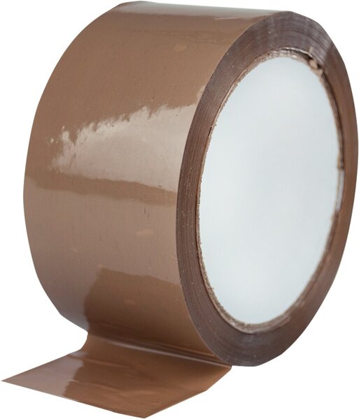 Packband, 50 mm x 66 m, braun, PP-Folie, Abrollgeräusche: leise, Stange à 6 Rollen