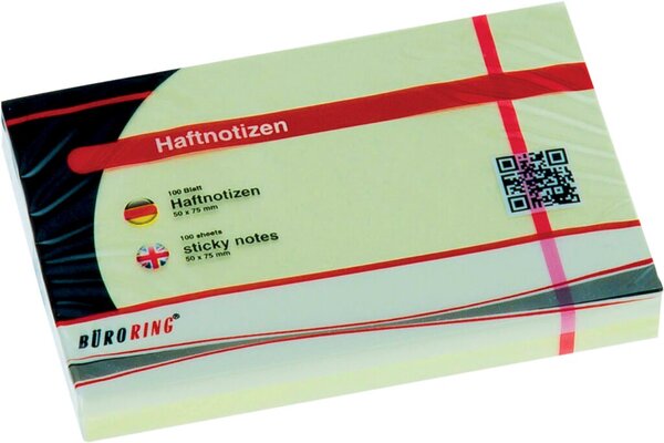 Haftnotiz FSC, 50 x 75 mm, gelb, 100 Blatt/Block