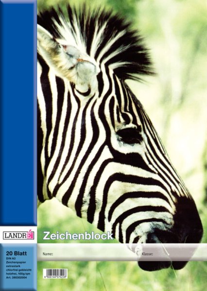 Zeichenblock, DIN A3, 20 Blatt, 100g/qm, holzfrei