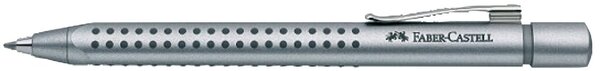 Kugelschreiber GRIP 2011, Schaft silber, Dreikant, Noppen, Mine M, blau