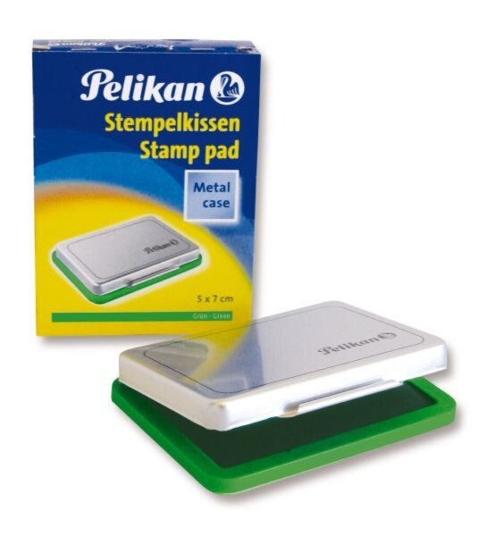Stempelkissen, Metallic Gehäuse, Stempelfläche 5 x 7 cm, grün