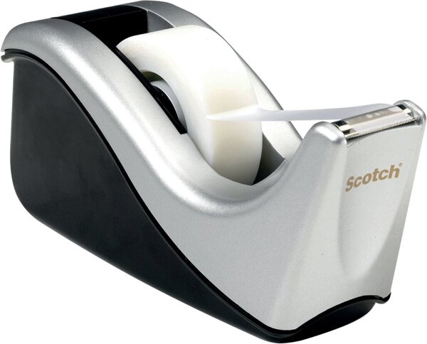 Tischabroller C60, silber, inkl. 1 Rolle Klebeband Magic 19 mm x 33 m