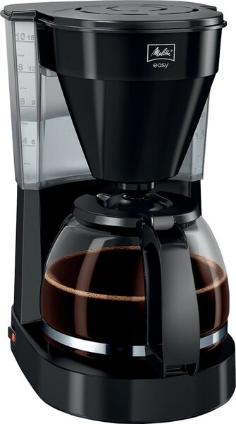 Filterkaffeemaschine mit Schwenkfilter, schwarz, Glaskanne,