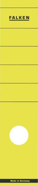 Rückenschild, lang/breit, 290 x 60 mm, 10 Stück, gelb