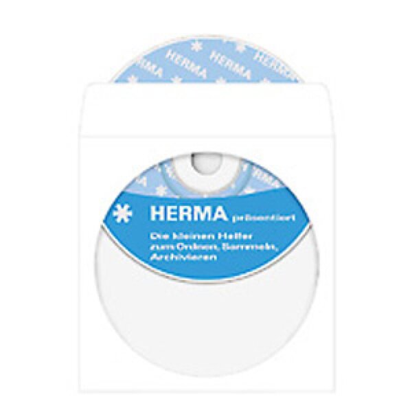 CD-DVD Hülle selbstklebend, 124 x 124, weiß, mit Sichtfenster, 100 Stück