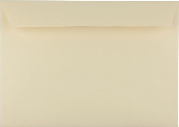 Briefumschlag DIN C4, ohne Fenster, haftklebend, Längsseite offen, hellchamois, 120g/qm, 324 x 229 mm, 200 Stück