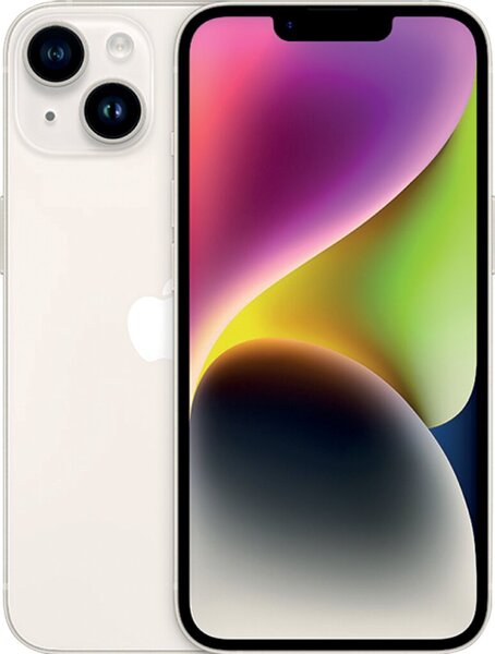 iPhone 14, 256 GB, polarstern, 5G, 6,1" Super Retina XDR Display, Kamera mit Action Modus
