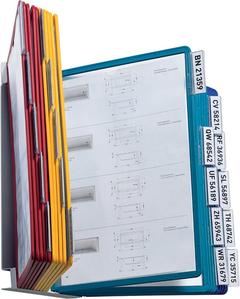 Sichttafelsystem Wandhalter VARIO WALL 20, 20 Sichttafeln, fabiger Profilrahmen
