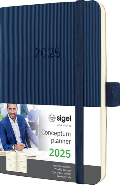 Wochenkalender CONCEPTUM® 2025, ca. DIN A6, midnight blue, Softcover, 1 Woche/2 Seiten, 176 Seiten